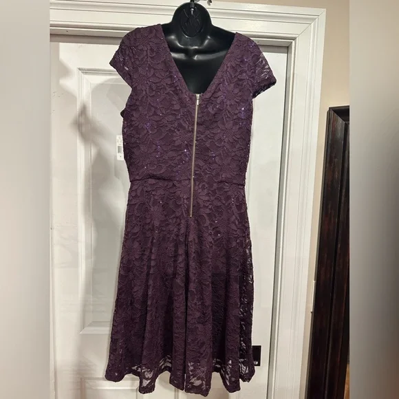 Elegant Size 14 Lace Overlay Dress - Picture 4 of 7